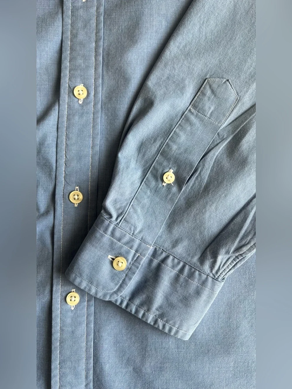 Polo Ralph Lauren Classic Fit Poplin Sport Shirt Blue End on End L